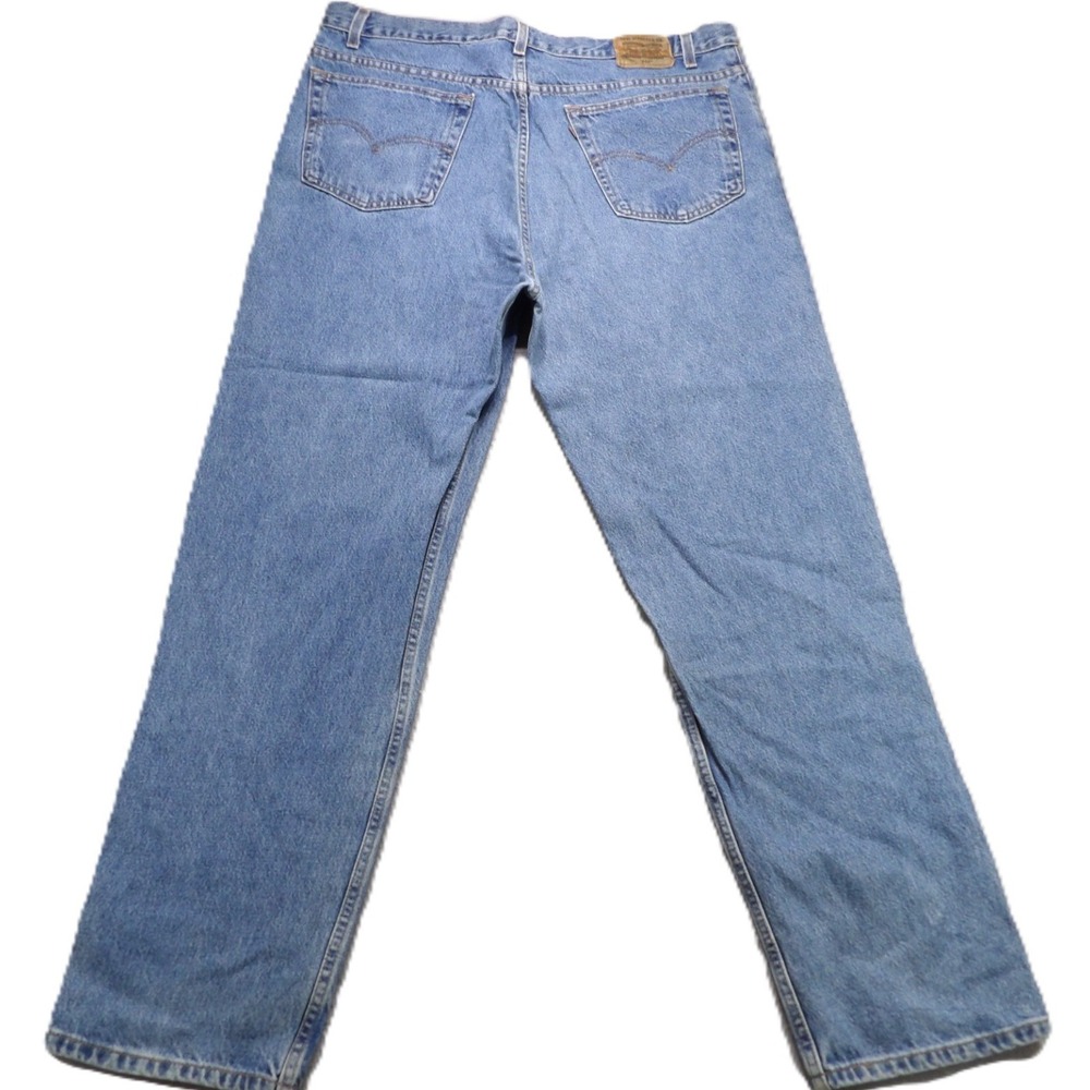 VTG Levis 540 Jeans Men 42x32 Blue Relaxed Fit Brown Tab USA Made 90s Baggy Wide